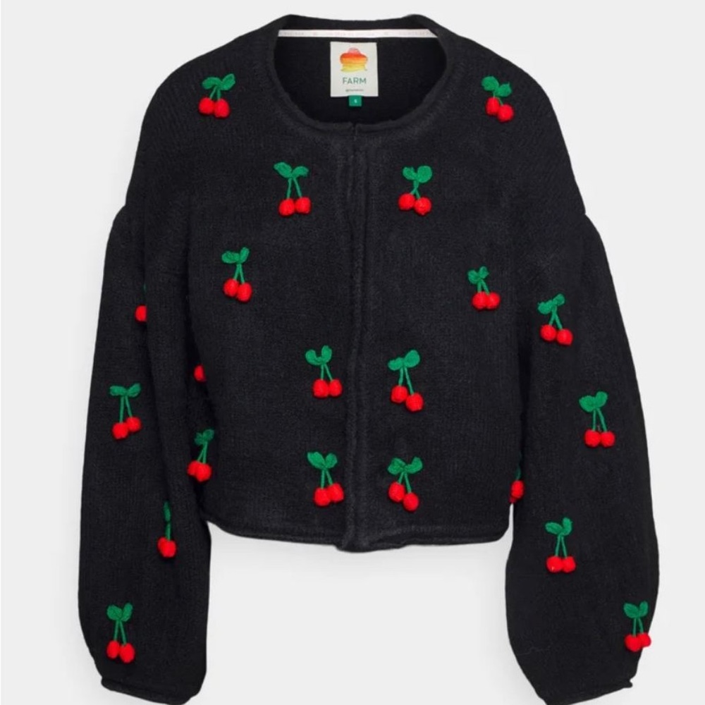 Anthropologie Cherries Cardigan Jacket